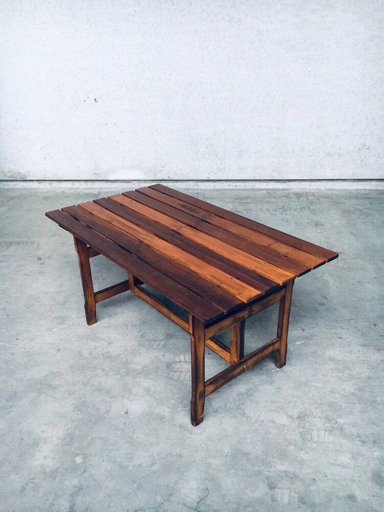 Patinated Wood Garden Table, 1970s