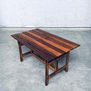 Patinated Wood Garden Table, 1970s