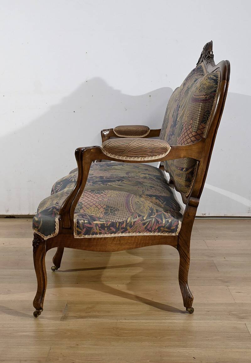 Louis XV style living room in walnut – 1920