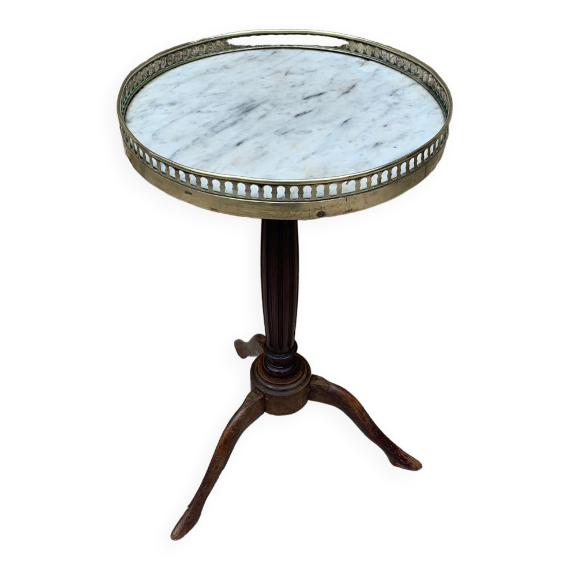 Tripod marble pedestal table