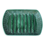 Grand plat en faïence vers 1900, assiette à asperges, majolique, France