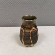 Small ceramic vase with "runny" glaze. Denmark 1980s.