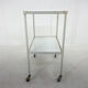 1950's hospital table, trolley on wheels with opaxite glass
