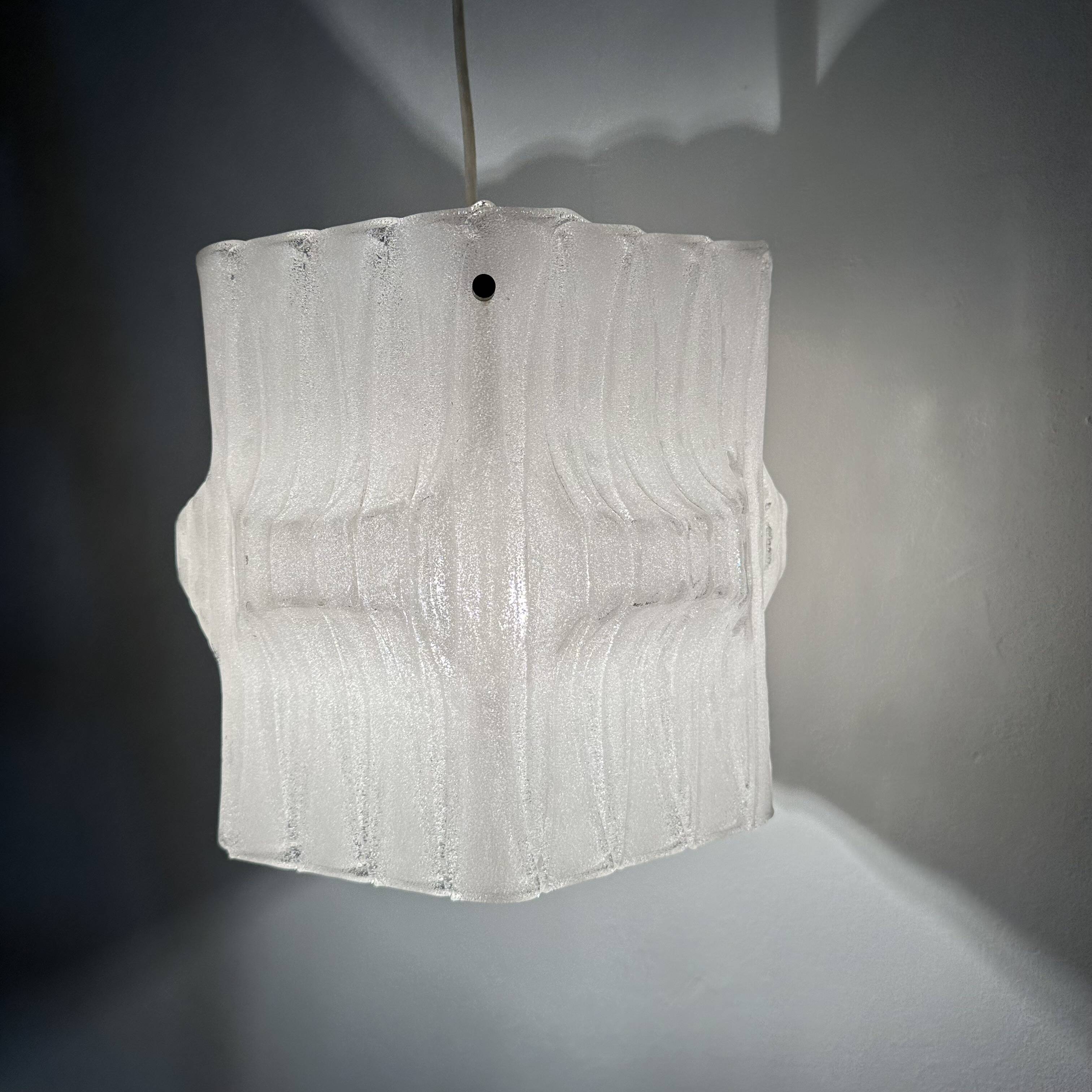 Mid-Century ice lucite pendant lamp , 1970s