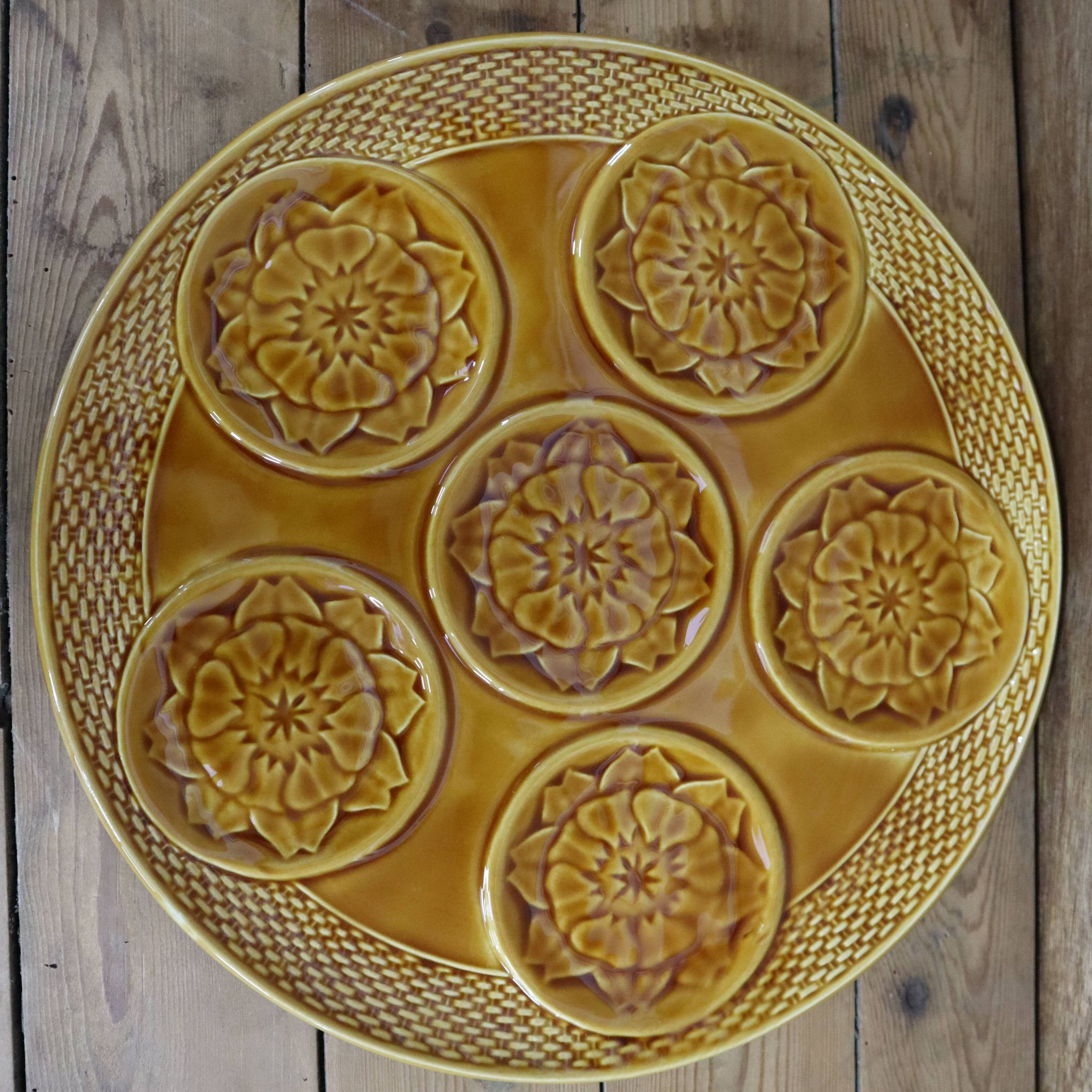 1970s Artichoke Barbotine Dish
