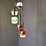 Suspended lamps in white and coloured plastic by Stilnovo, 1960s, set of 5.