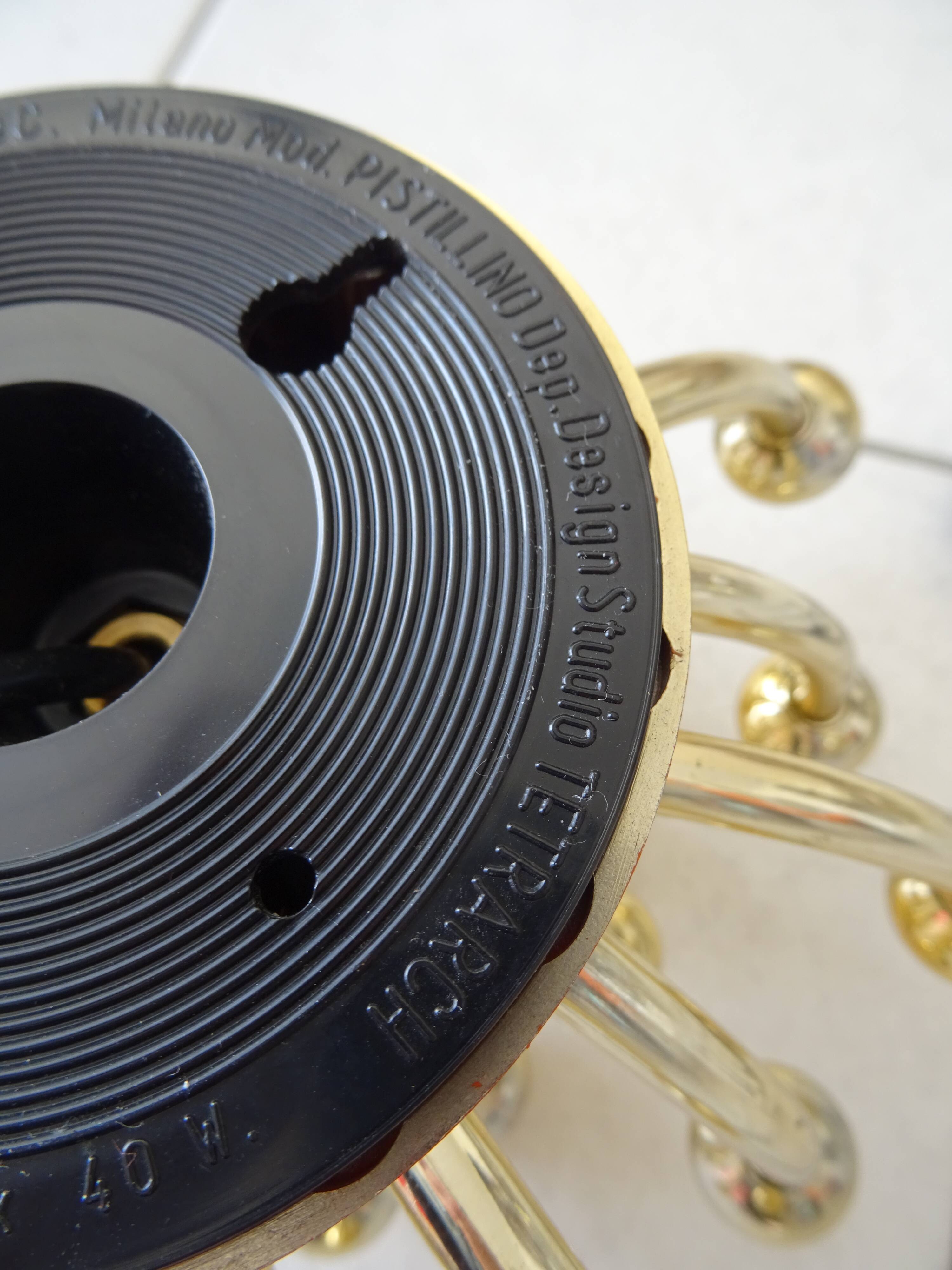 Pistillino gold wall lamp Studio Tetrarch Valenti design 70s