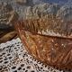Vintage salad bowl in rosaline chiseled glass