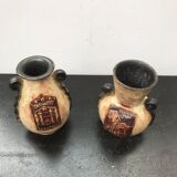 Paire de vases ancien beaumont terre cuite vintage
