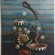 Gianfranco Rontani . Lucca (1926-2018) large oil on canvas 118 x 97 surrealist