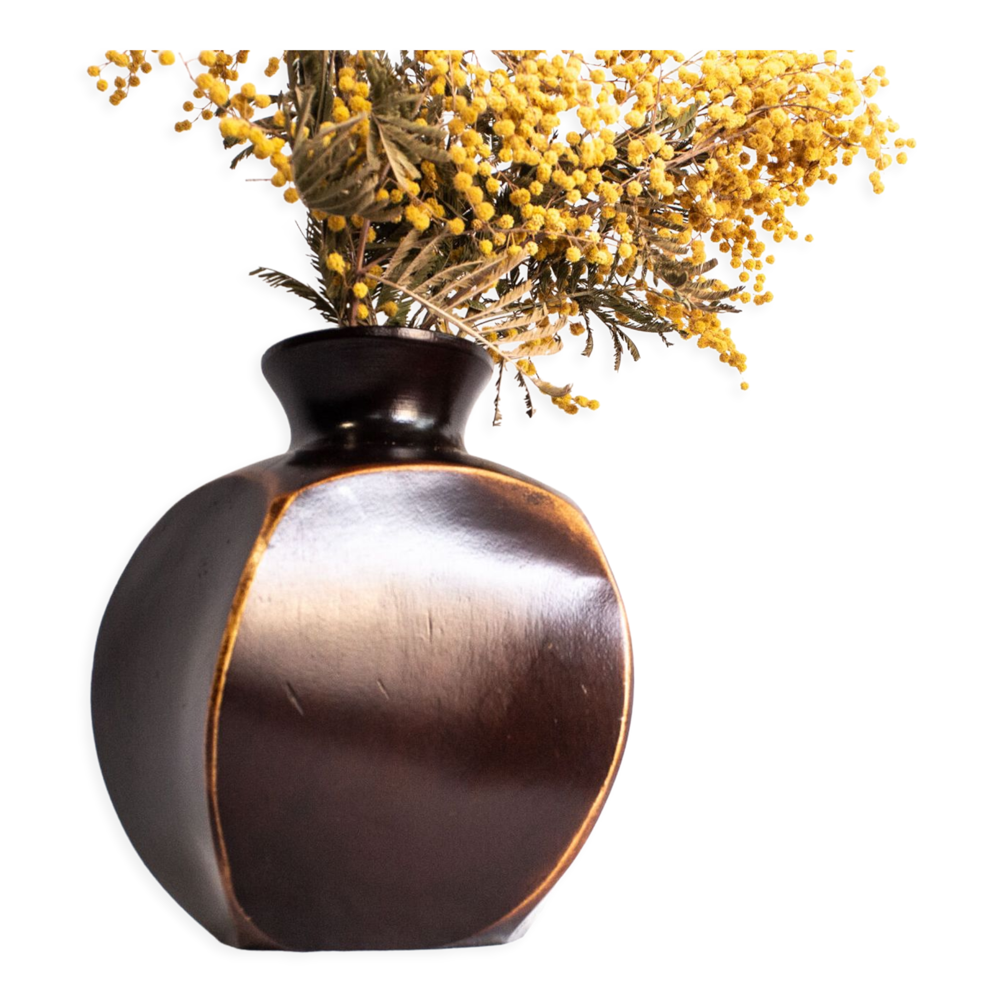 Midcentury teak vase