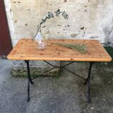 Raw wooden bistro table