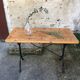 Raw wooden bistro table