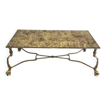 Brass coffee table. Maison Jansen