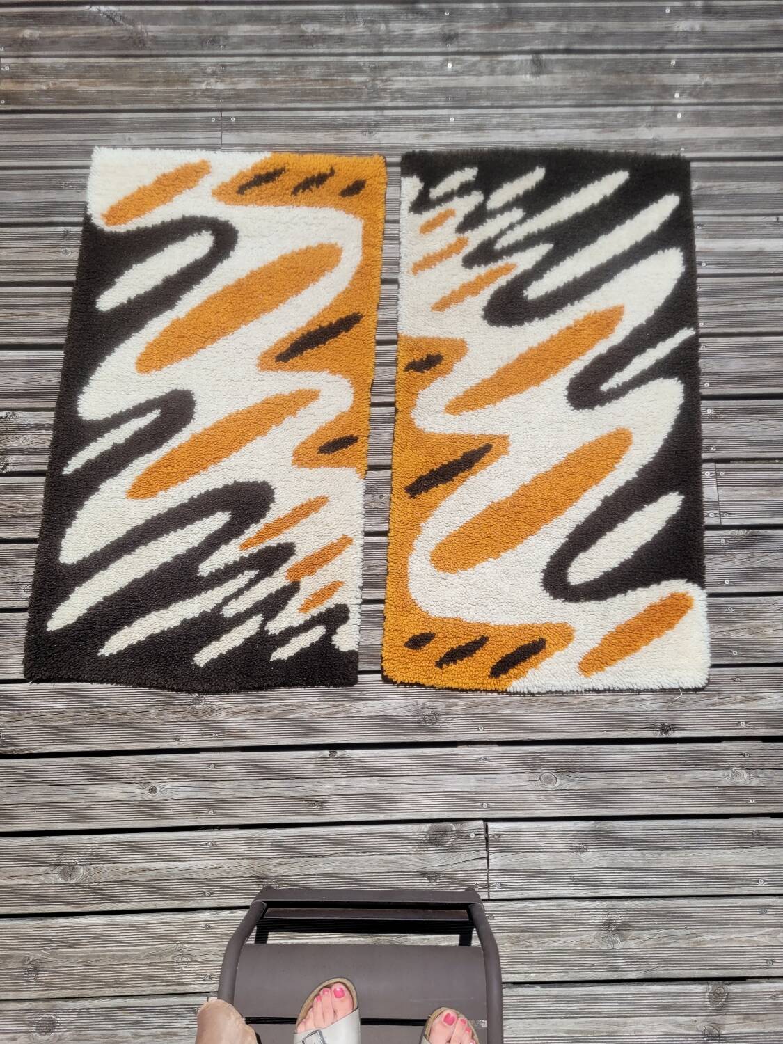 Pair of vintage wool bedspreads