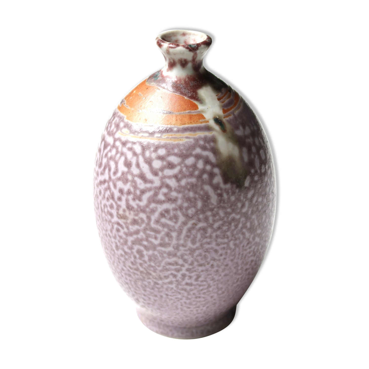 Purple sandstone vase signed, 70s