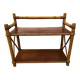 1970s rattan standing shelf