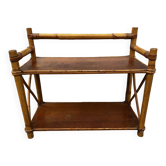 1970s rattan standing shelf