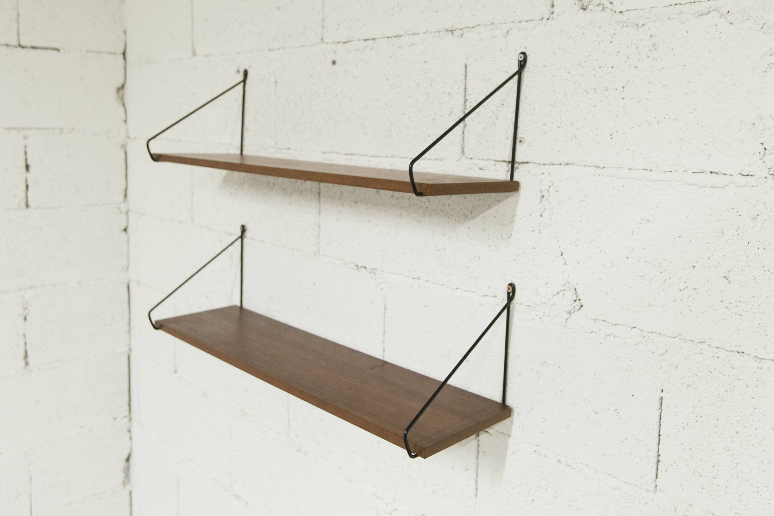1960s string shelf 2 shelves with 4 triangular shelves