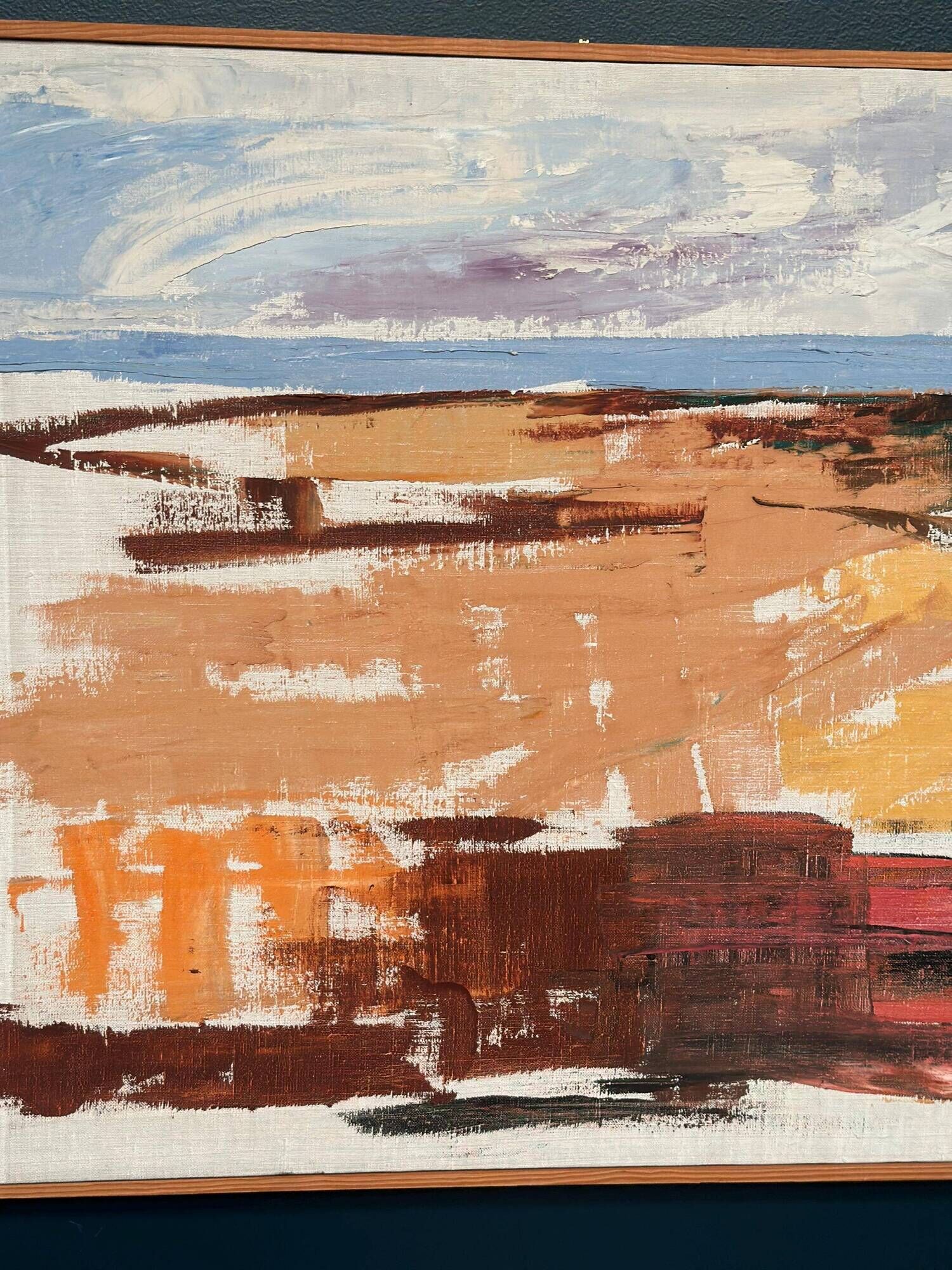 Original Swedish oil on canvas - "Coastal Landscape" attributed to Lars Börjesson - Signed - vintage and framed