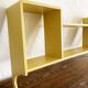 1960s wooden wall shelf with 3 compartments