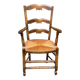 Provencal office chair in solid wood and straw