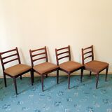 Set 4pcs vintage dining chair jitona mid century 70s wood czechoslovakia