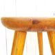 Large vintage folk art curved seat stool