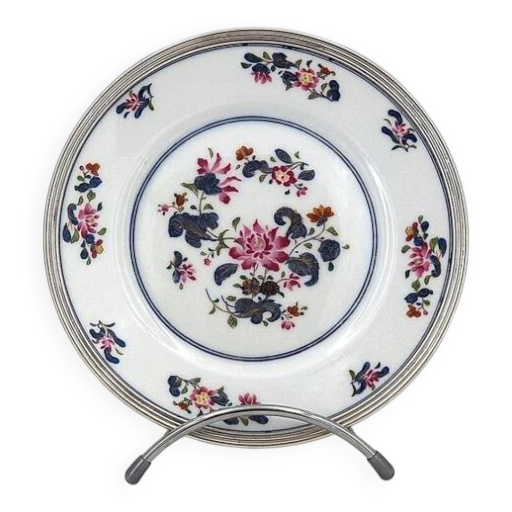 Puiforcat Raynaud, dessert plate model Chen Yang, silver rim.