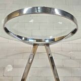 Vintage Chrome French design dining room set Boris Tabacoff 1970s