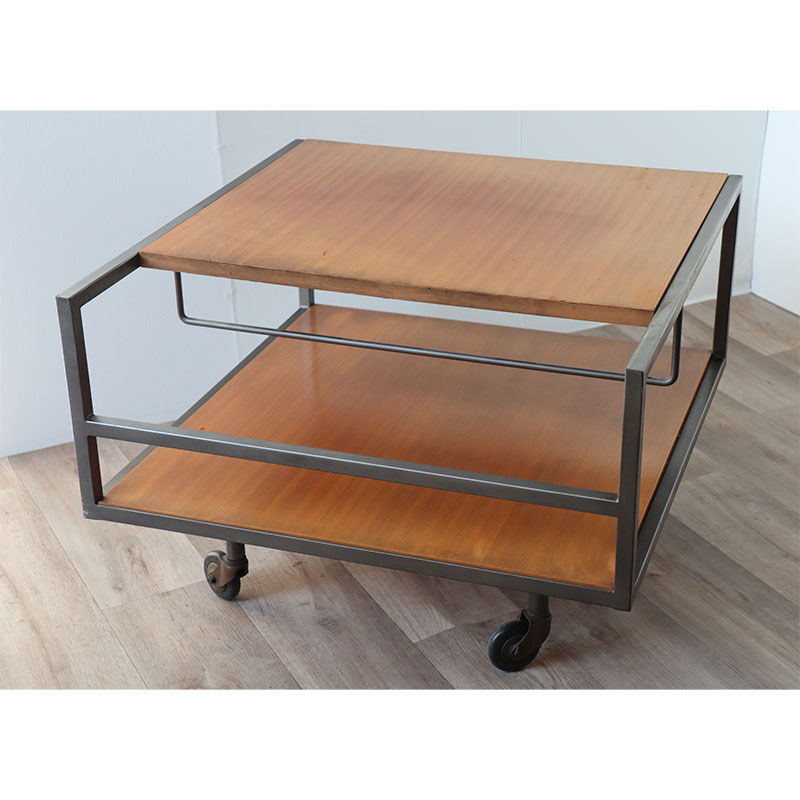 Vintage rolling coffee table by George Frydman circa 1960
