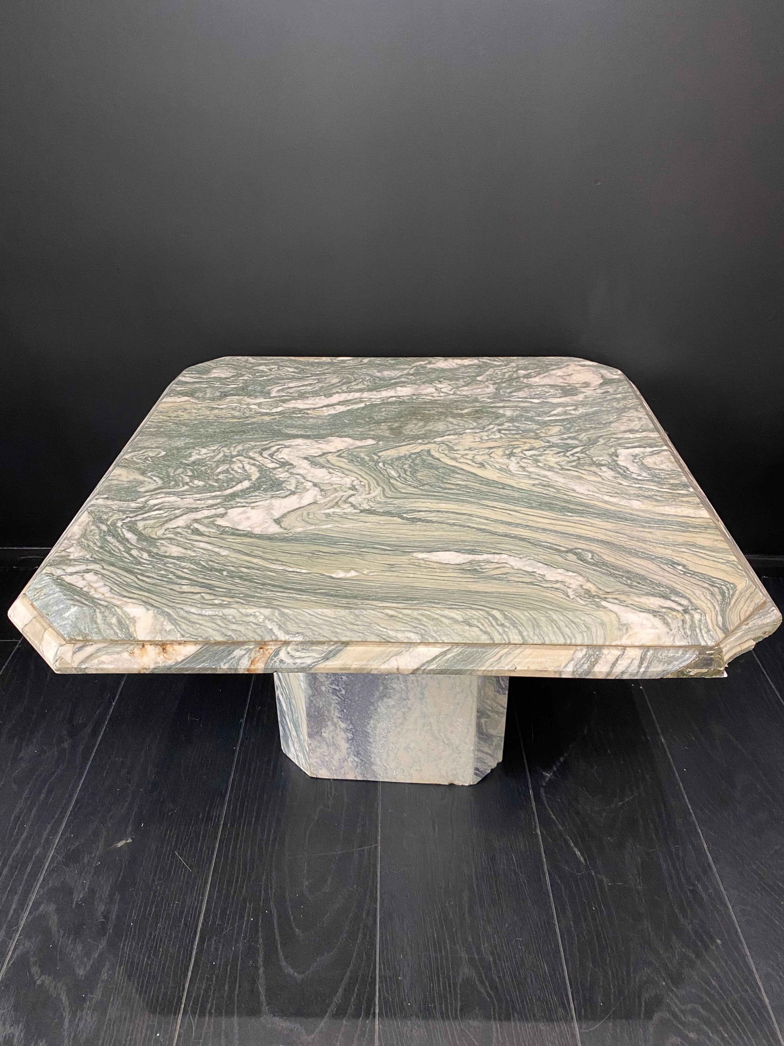 Green marble coffee table