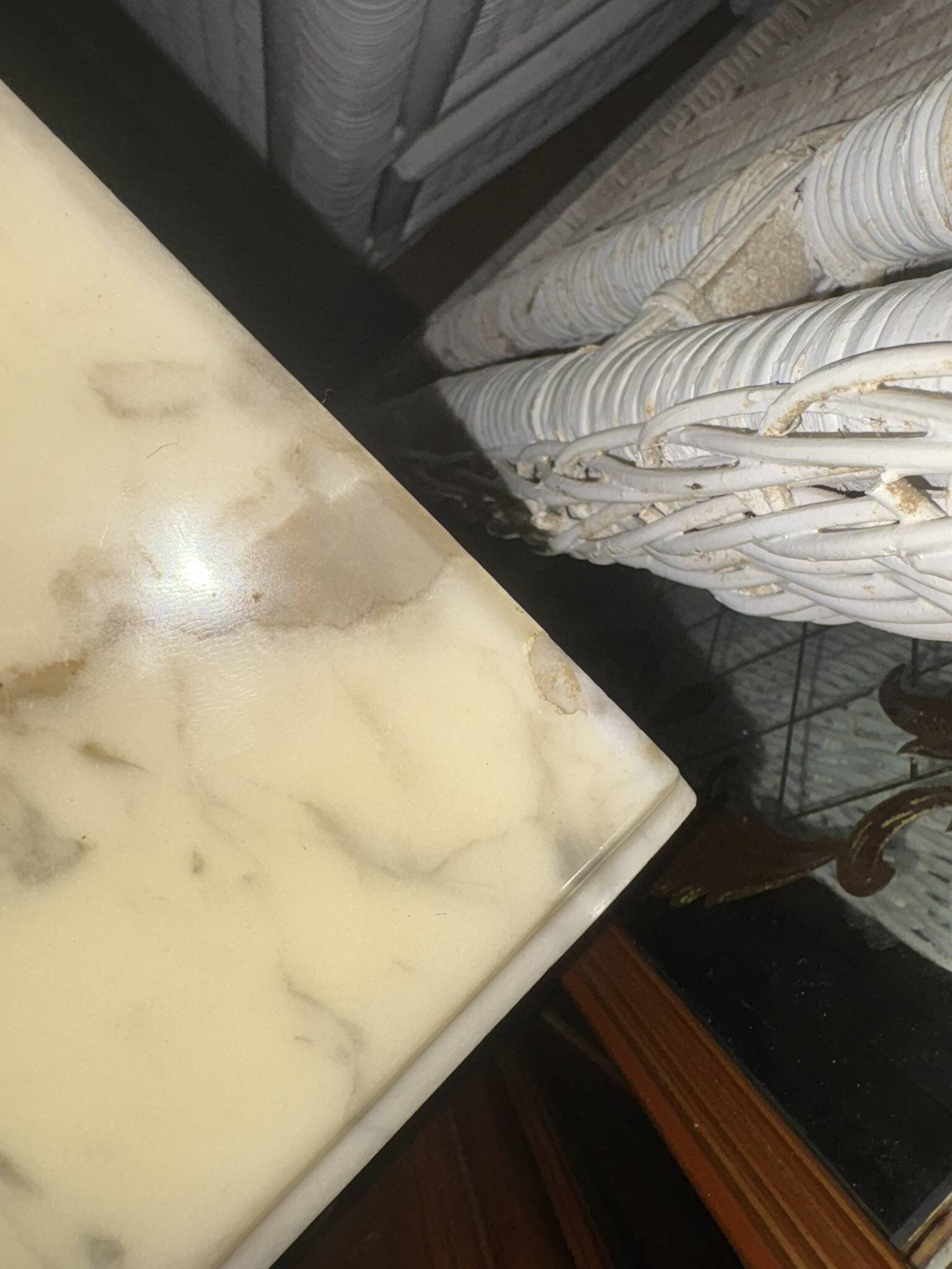 Louis XVI style 3-drawer chest of drawers, marble and gilded bronze