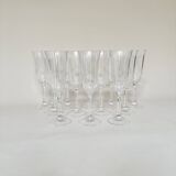Set of 12 crystal champagne flutes