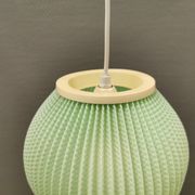Danish pleated hanging lamp, Pearl Shade, produced by Hoyrup Light and designed by Lars E Schiøler