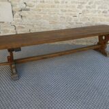 Old monastery bench in solid wood, length 180 cm