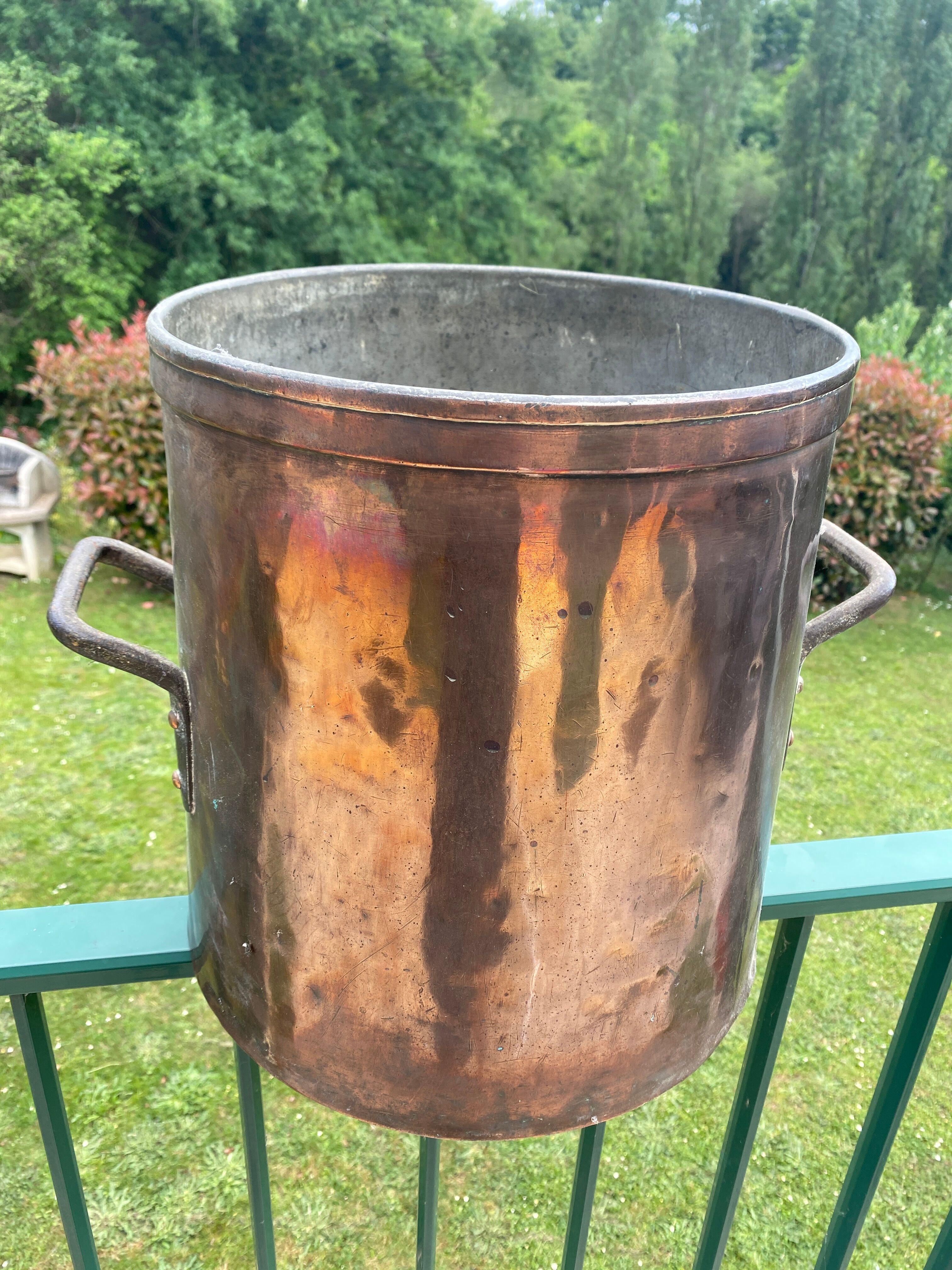 Large copper cauldron 19th