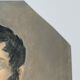 Watercolor on paper portrait man frock coat oval frame dore