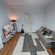 Off-white Moroccan rug with geometric patterns, 300cm x 150cm