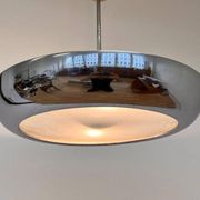 Chrome Bauhaus / Functionalism Pendant UFO by Napako, 1940s