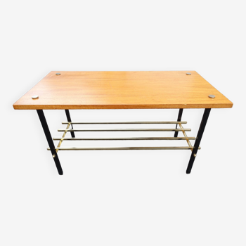 Vintage teak and metal coffee table from the 60s