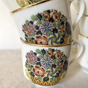Floral coffee cups in Limoges porcelain
