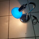 Table lamp chromed metal and glass globe used