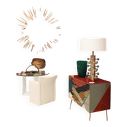 Mid Century Style Sputnik Lamp, Murano Glass and Brass Italian Chandelier