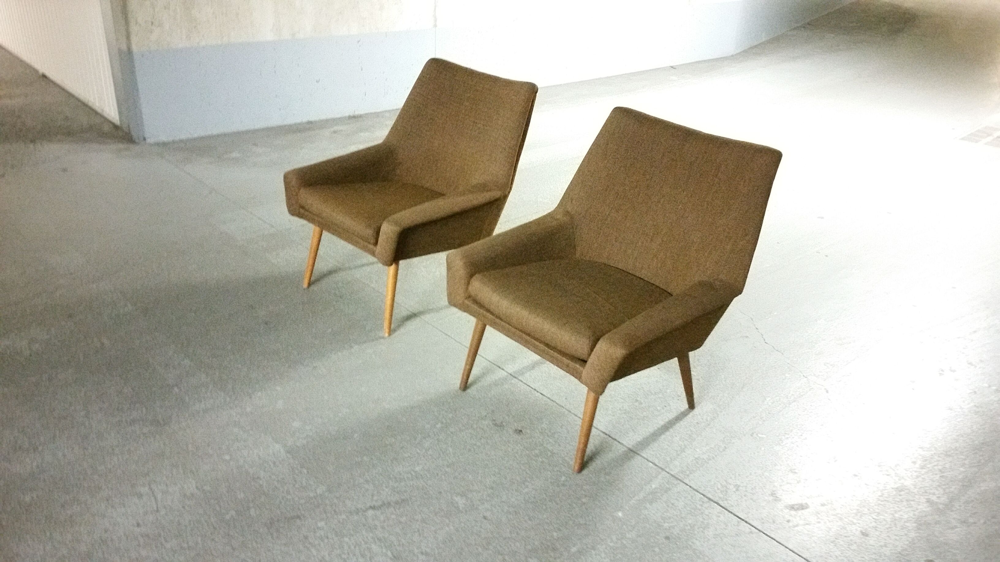 Chairs Danish 50s design structured low lines