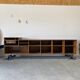 Vintage shop counter made of wood and metal