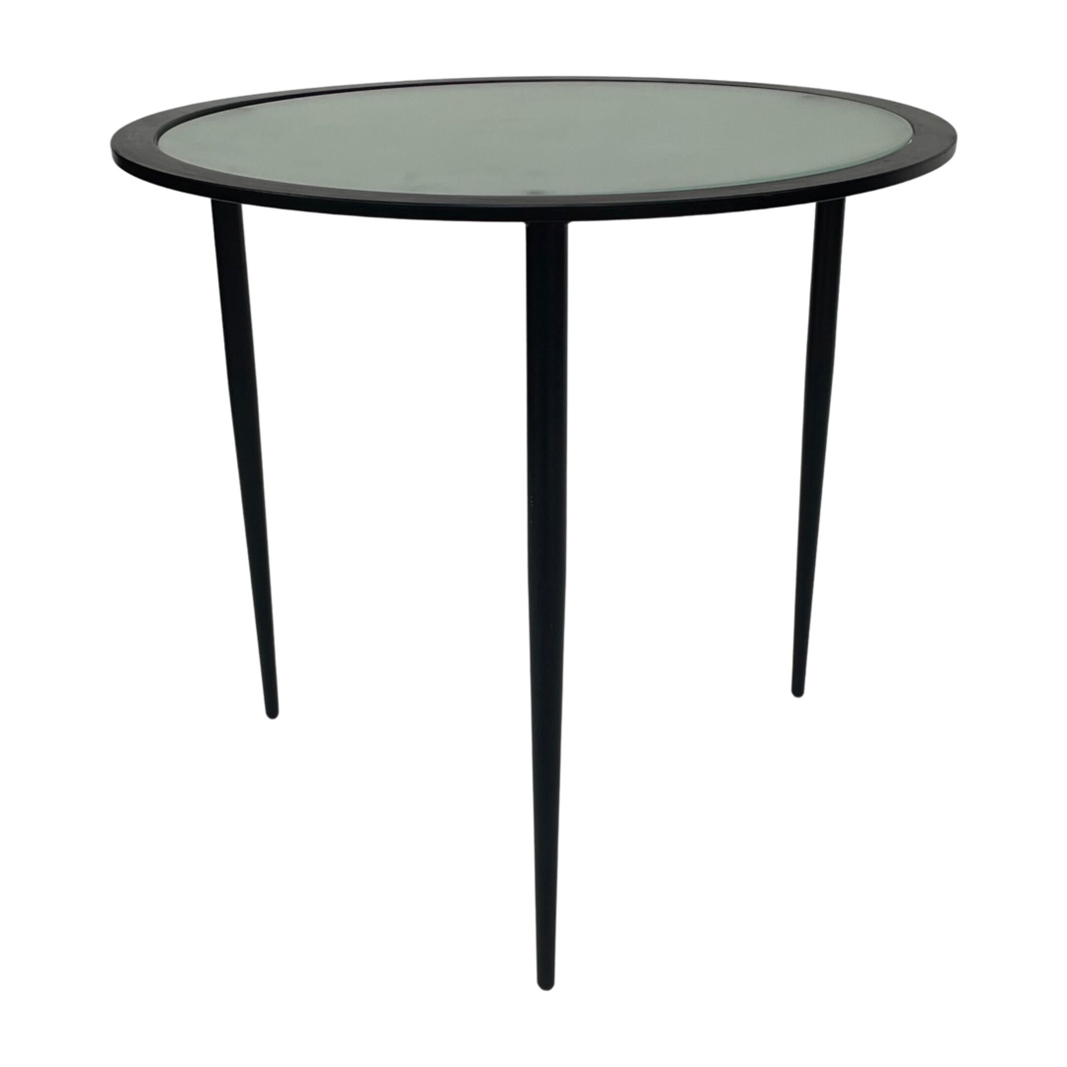 Vintage side table 80s metal and glass