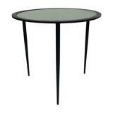 Table d’appoint vintage métal et verre des années 80
