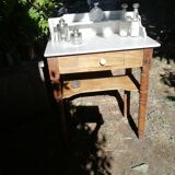 Marble and pine dressing table