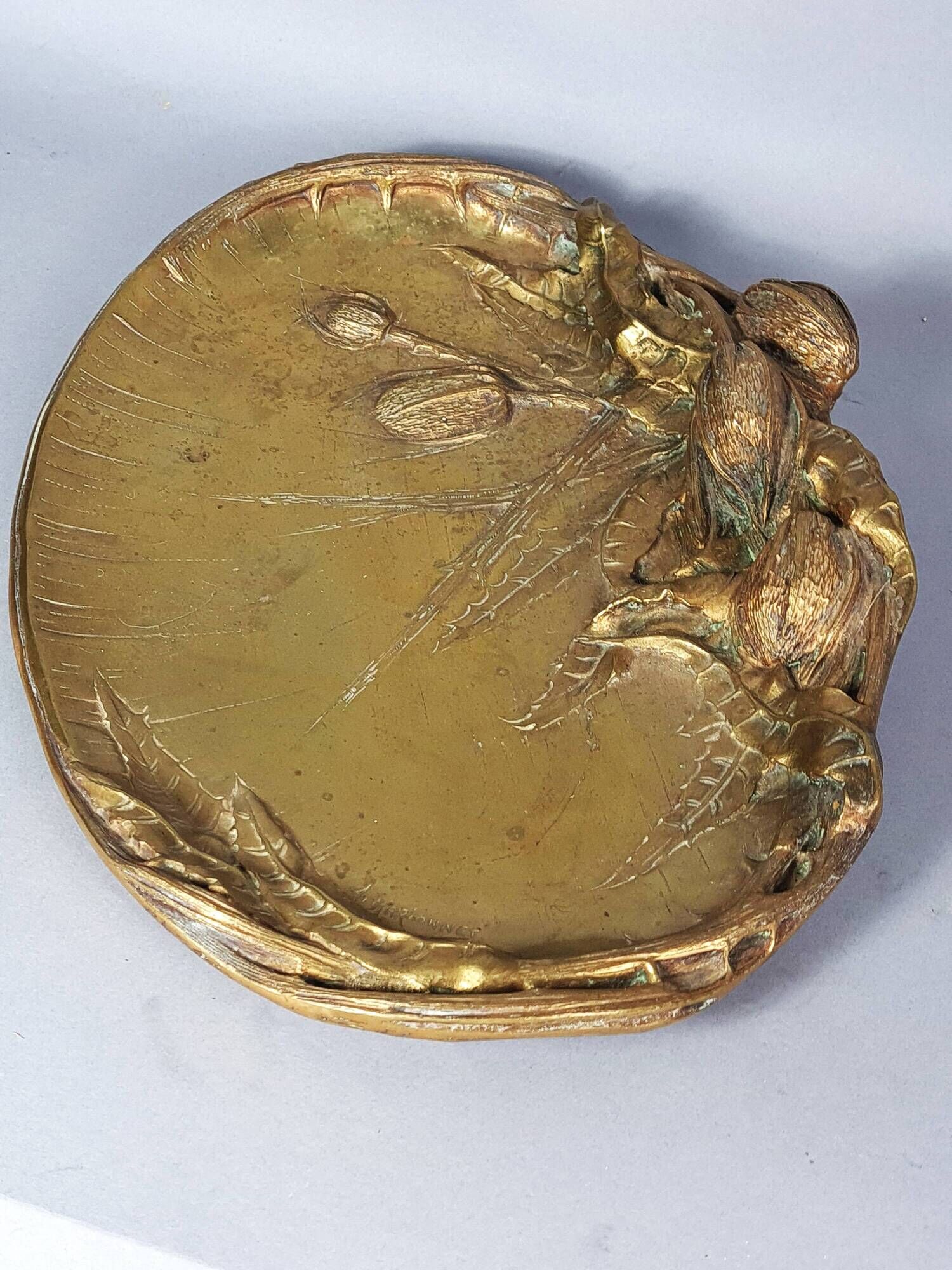 A. Marionnet Art Nouveau centerpiece gilt bronze, signed 41x30 cm C